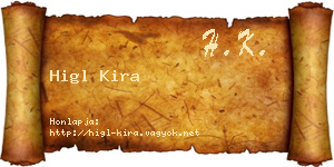 Higl Kira névjegykártya